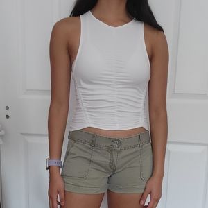 Low waisted army green shorts